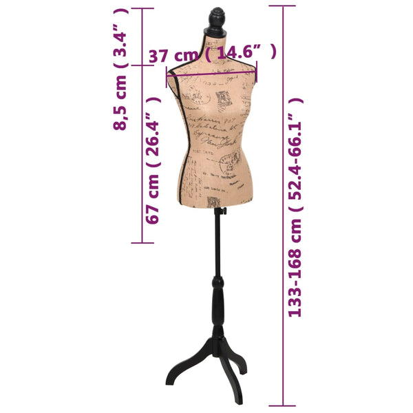 Female Bust Tailor's Dummy Dressmakers Dummy Torso Dressed Mannequin Jute