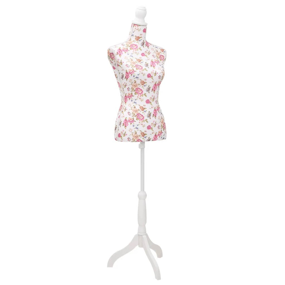 Women's Bust Dressmaker Dummy Mannequin Torso Cotton White Rose