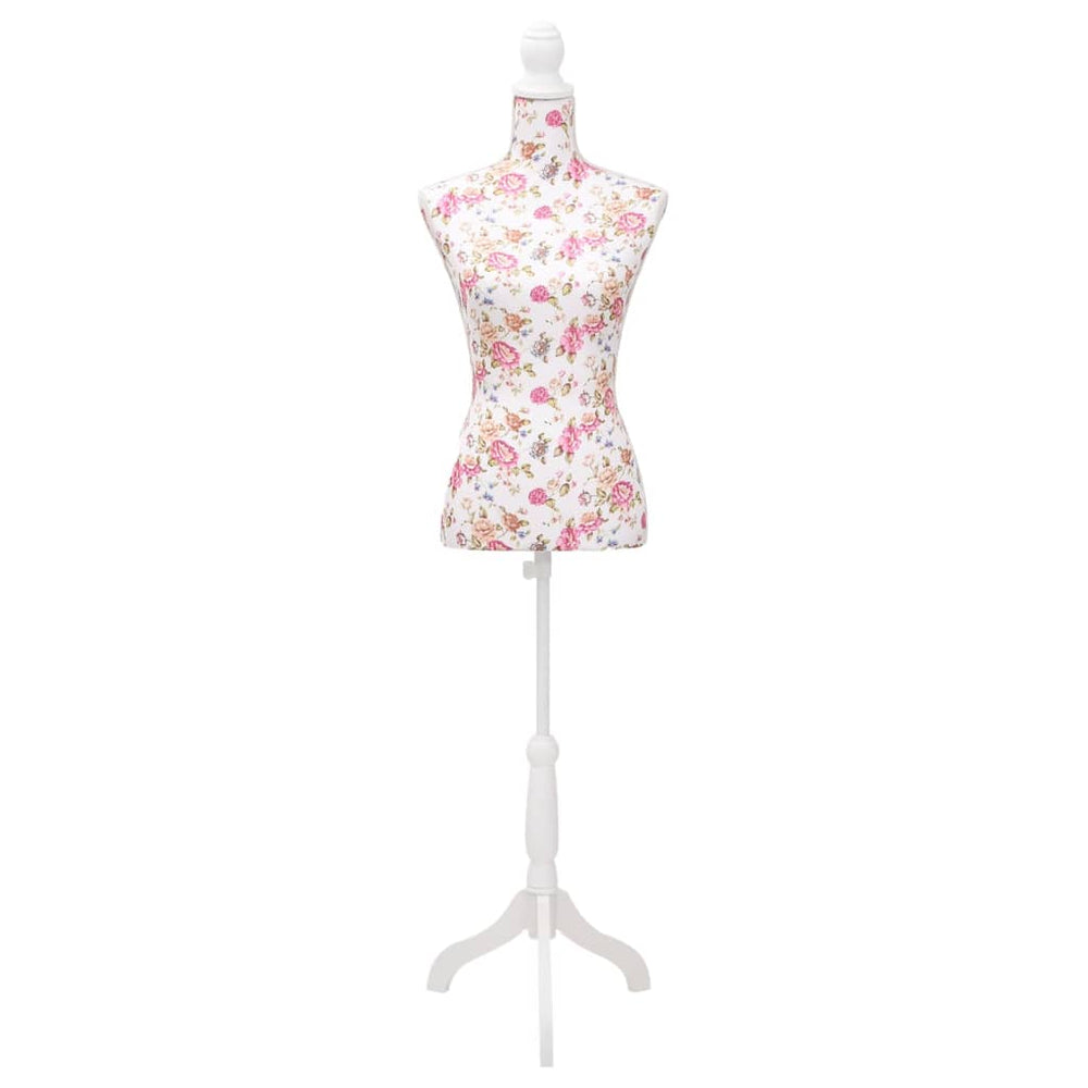 Women's Bust Dressmaker Dummy Mannequin Torso Cotton White Rose