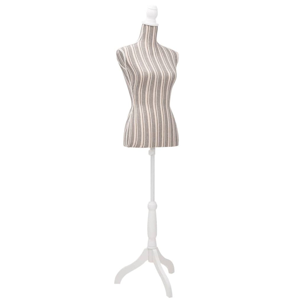 Female Bust Tailor Dummy Bust Torso Mannequin Linen with Stripes