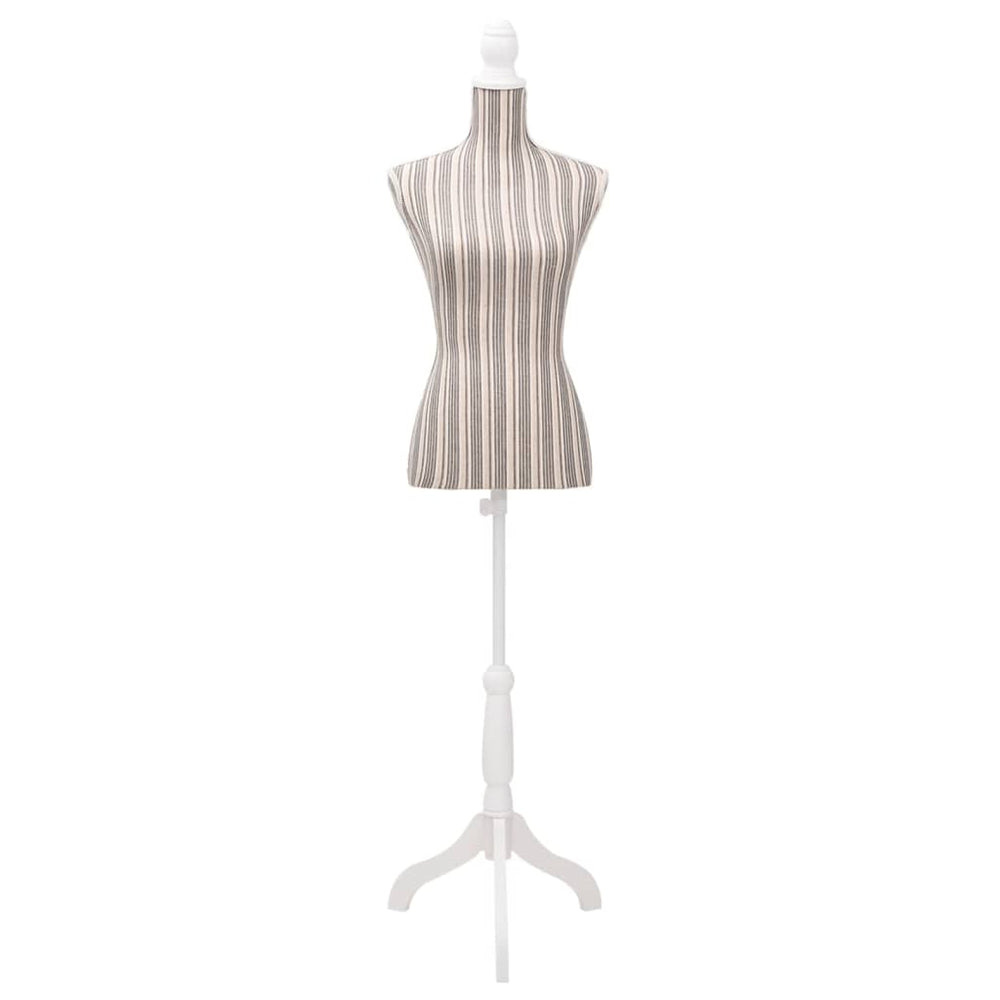 Female Bust Tailor Dummy Bust Torso Mannequin Linen with Stripes