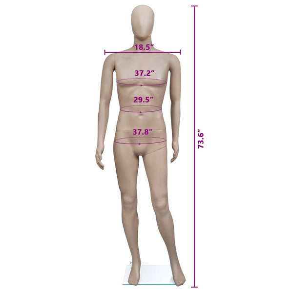 vidaXL Male Mannequin Round Head