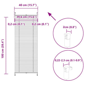vidaXL Blackout Pleated Blind 40×100 cm White