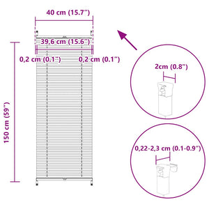 Pleated Blind Pleated Shade Roller Blind 40x150cm White