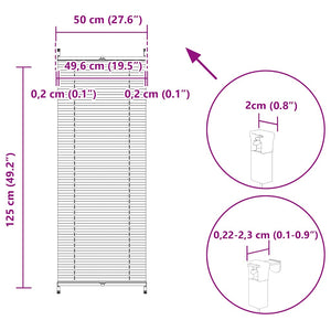 Pleated Blind Roller Blind Pleated Roller Blind 50x125cm White