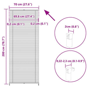 Pleated Blind Roller Blind Pleated Blind 70x200cm Cream