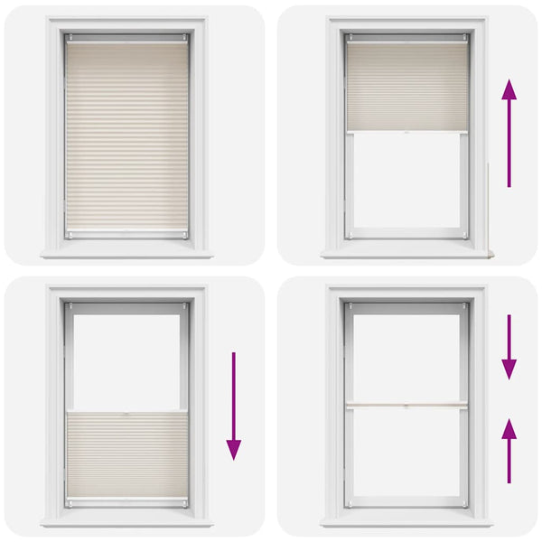 Pleated Blind Roller Blind Venetian Blind Clamp-On 90x125cm Cream