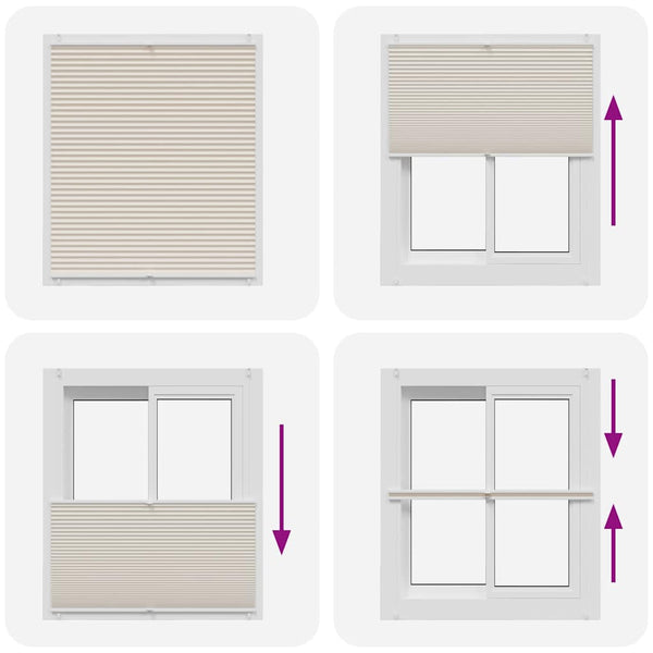 Pleated Blind Roller Blind Pleated Blind 100x150cm Cream