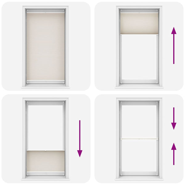 Pleated Blind Pleated Shade Pleated Roller Blind 100x200cm Cream