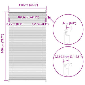 Pleated Blind 110x200cm Cream