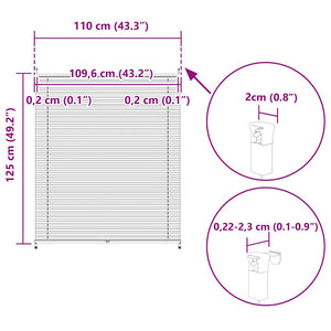 vidaXL Blackout Pleated Blind 110x125 cm White