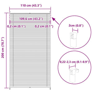 Pleated Blind Roller Blind Pleated Roller Blind 110x200cm White
