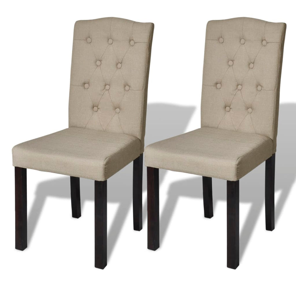 vidaXL Dining Chairs 2 pcs Camel Brown Fabric