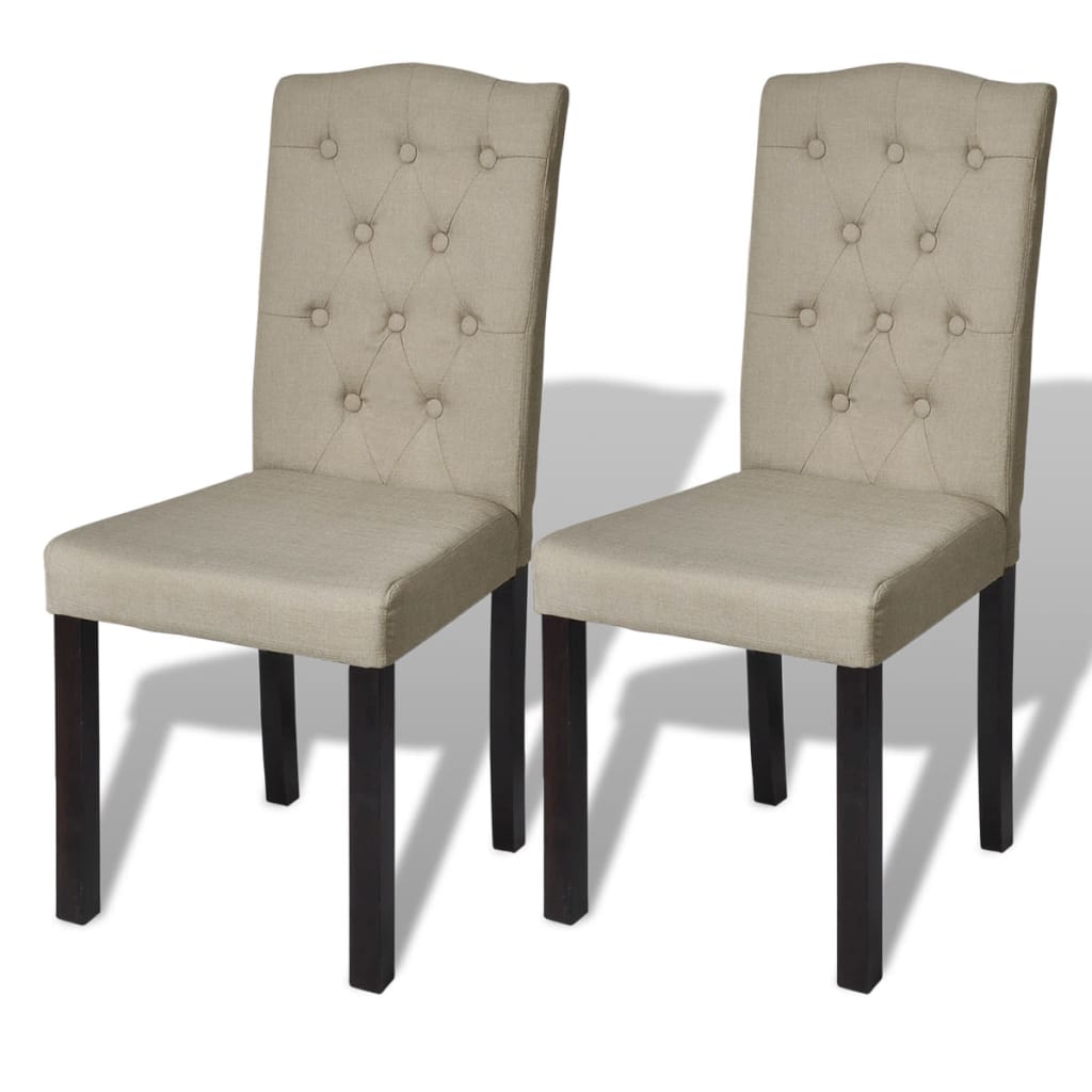 vidaXL Dining Chairs 2 pcs Camel Brown Fabric