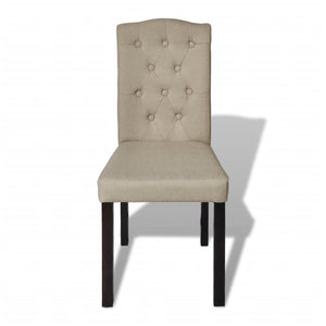 vidaXL Dining Chairs 2 pcs Camel Brown Fabric