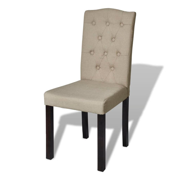 vidaXL Dining Chairs 2 pcs Camel Brown Fabric