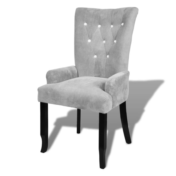 vidaXL Armchair Silver Velvet