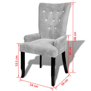 vidaXL Armchair Silver Velvet