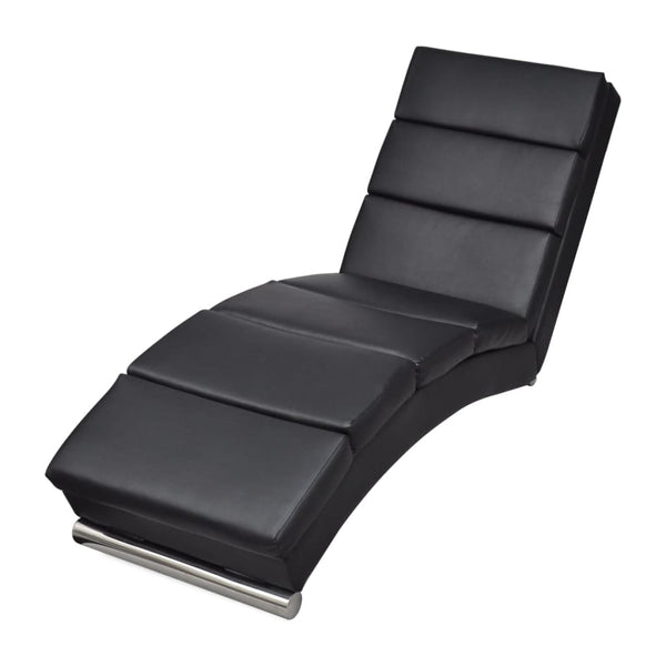 vidaXL Chaise Lounge Black Faux Leather