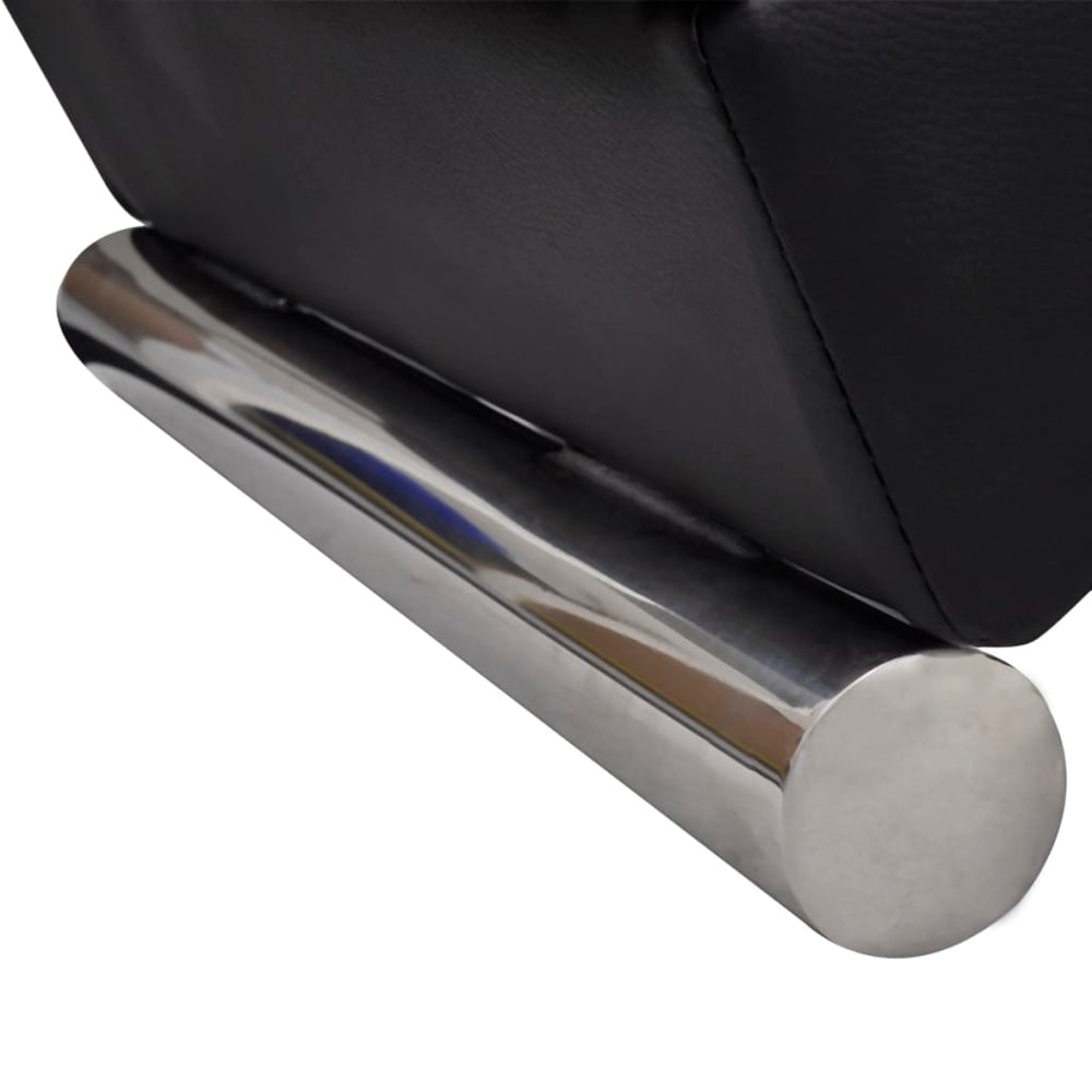 vidaXL Chaise Lounge Black Faux Leather