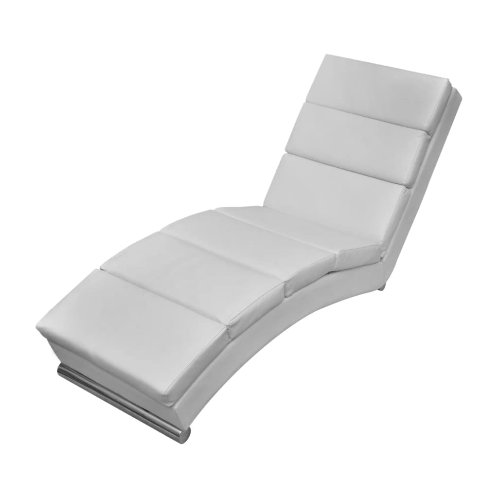 vidaXL Chaise Lounge White Faux Leather