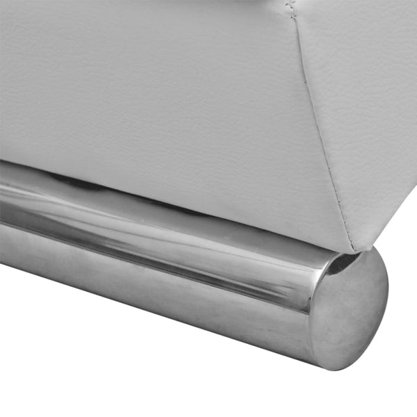 vidaXL Chaise Lounge White Faux Leather