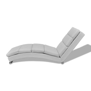 vidaXL Chaise Lounge White Faux Leather