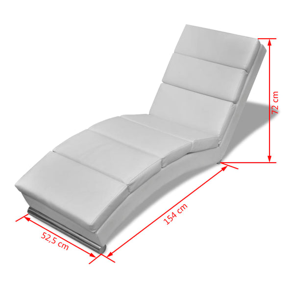 vidaXL Chaise Lounge White Faux Leather