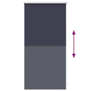 vidaXL Blackout Roller Blind 44.4 x 100 cm, Fabric Width 40 cm, Navy Blue