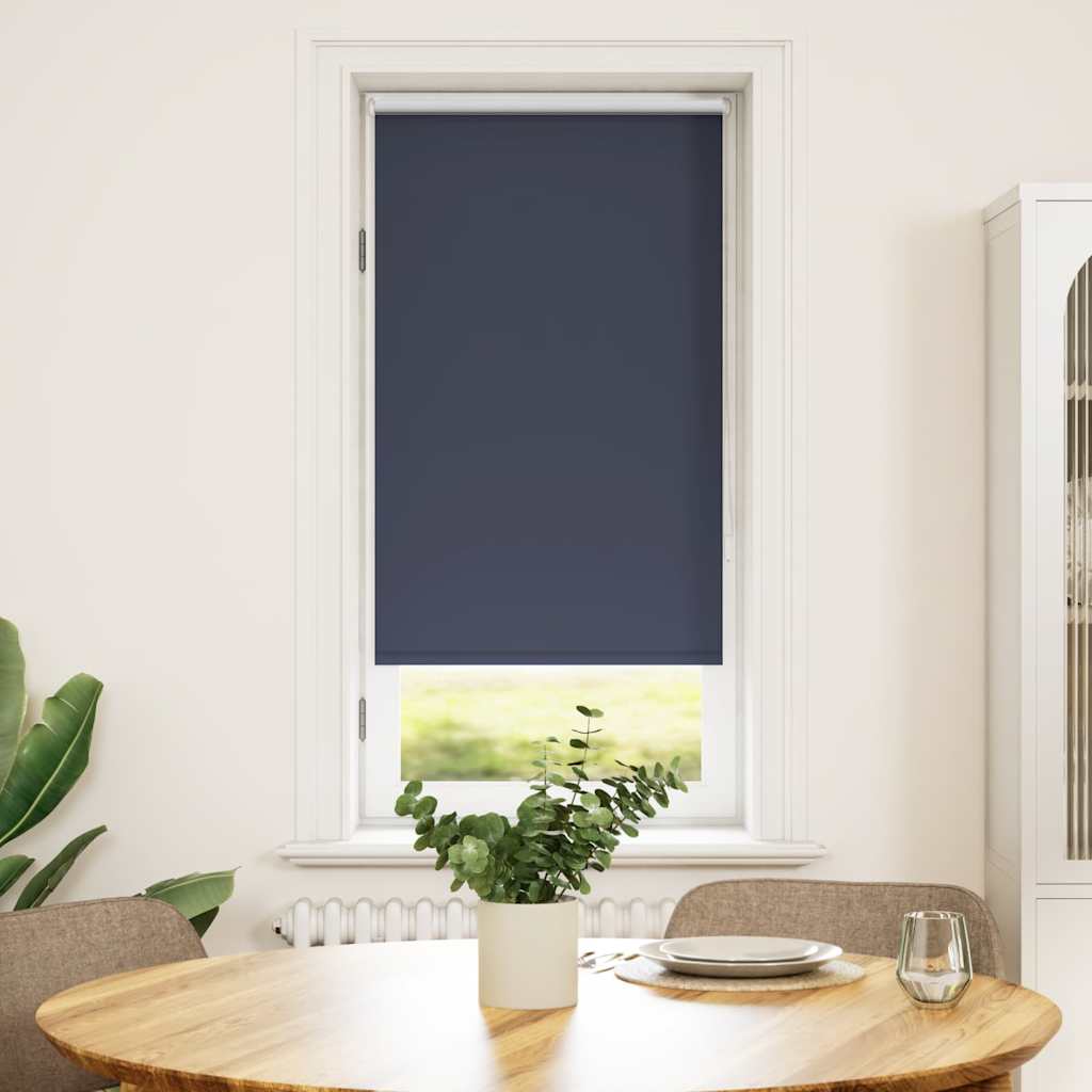 vidaXL Blackout Roller Blind 44.4 x 100 cm, Fabric Width 40 cm, Navy Blue