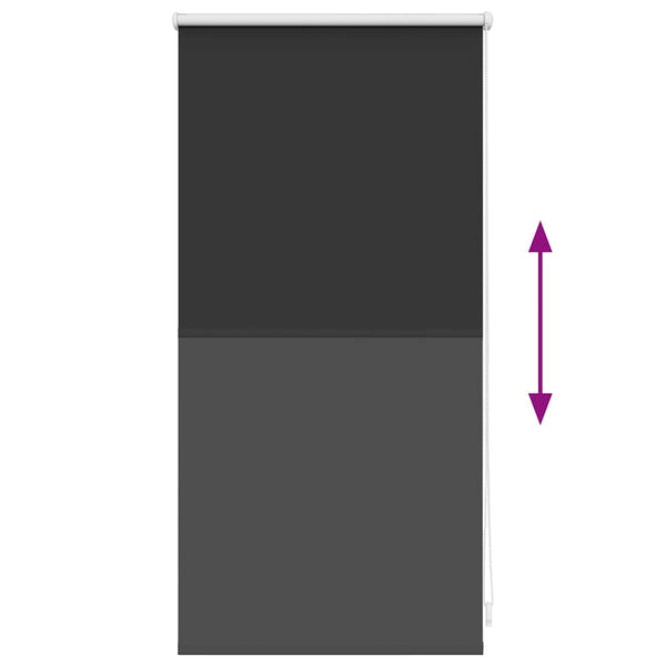 vidaXL Blackout Roller Blind 44.4 x 100 cm, Fabric Width 40 cm, Black