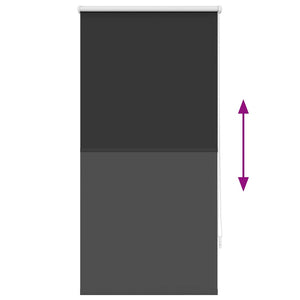 vidaXL Blackout Roller Blind 64.4 x 120 cm, Fabric Width 60 cm, Black