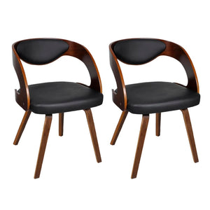 vidaXL Dining Chairs 2 pcs Brown Faux Leather