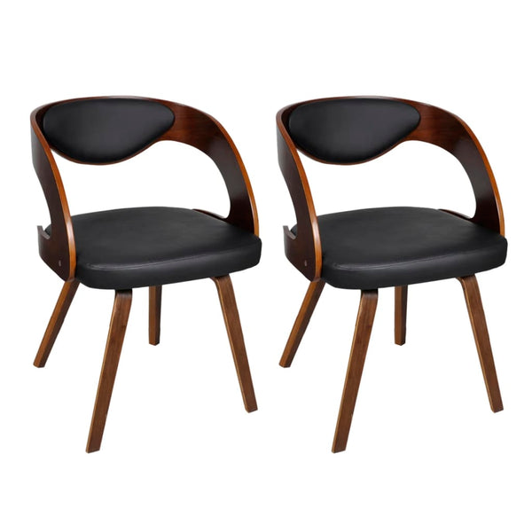 vidaXL Dining Chairs 2 pcs Brown Faux Leather