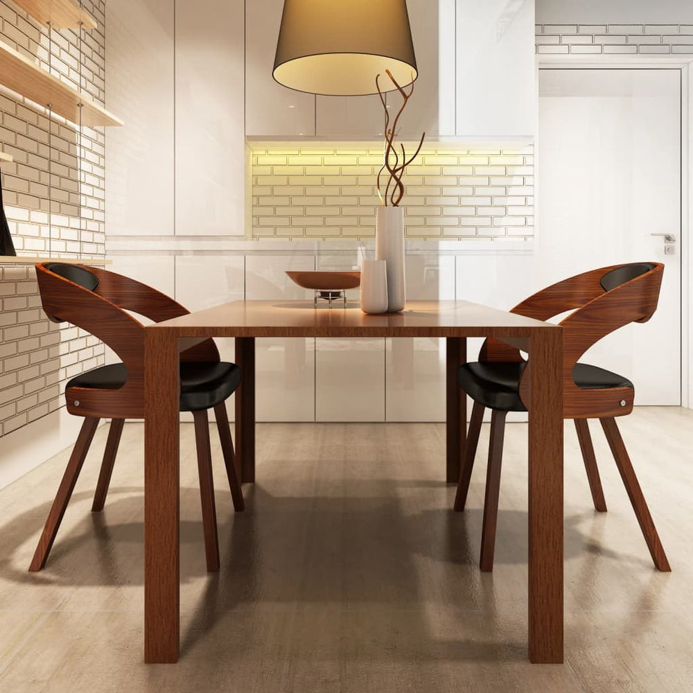 vidaXL Dining Chairs 2 pcs Brown Faux Leather