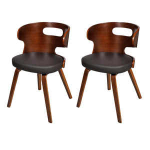 vidaXL Dining Chairs 2 pcs Brown Faux Leather