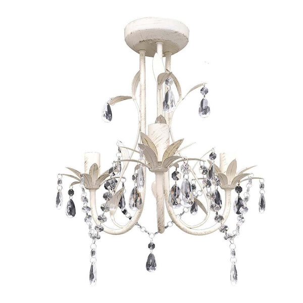 Chandelier Pendant Light Crystal Lamp Lustre White