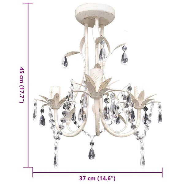 Chandelier Pendant Light Crystal Lamp Lustre White