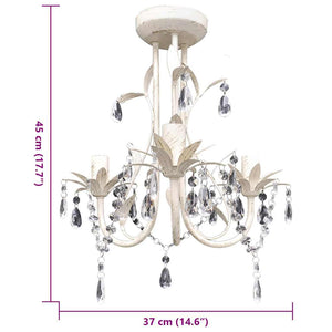 Chandelier Pendant Light Crystal Lamp Lustre White