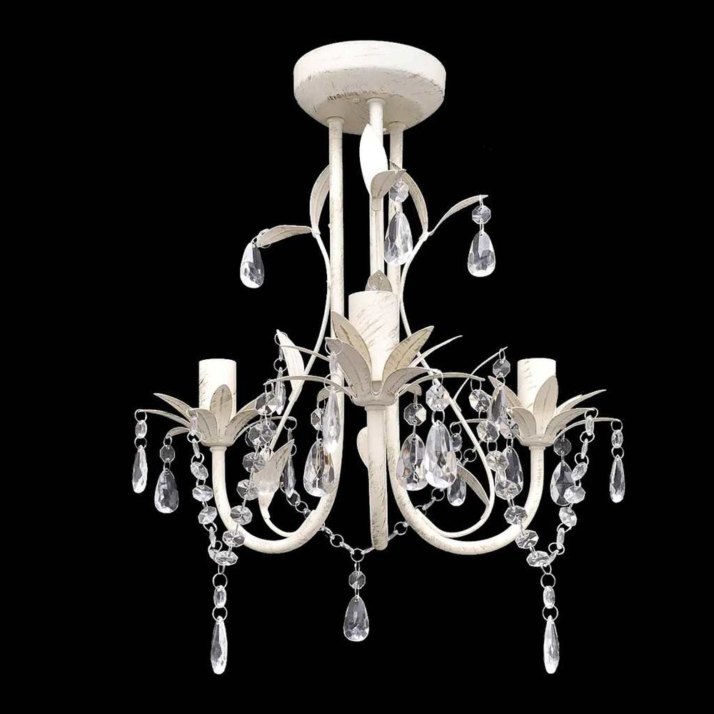 Chandelier Pendant Light Crystal Lamp Lustre White