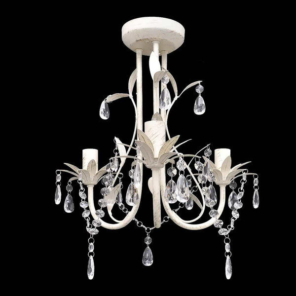 Chandelier Pendant Light Crystal Lamp Lustre White