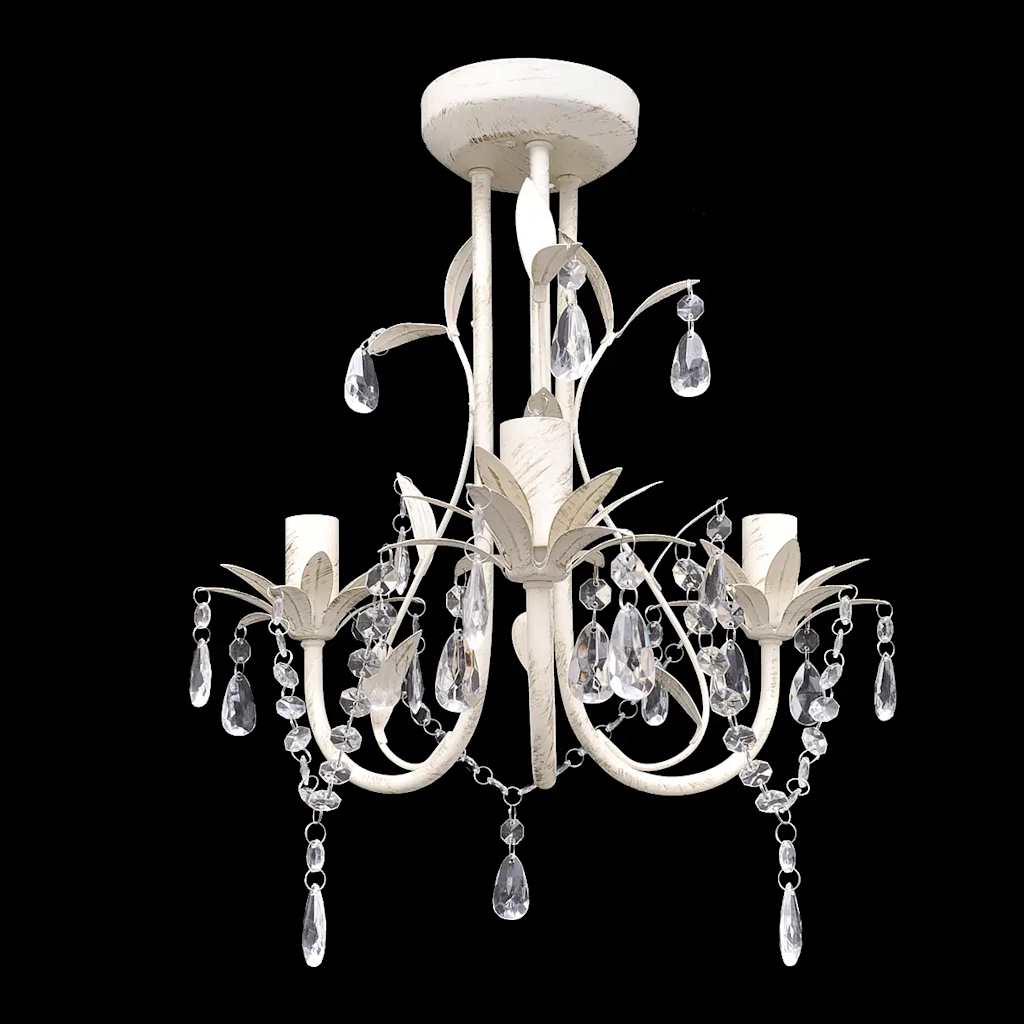 Chandelier Pendant Light Crystal Lamp Lustre White