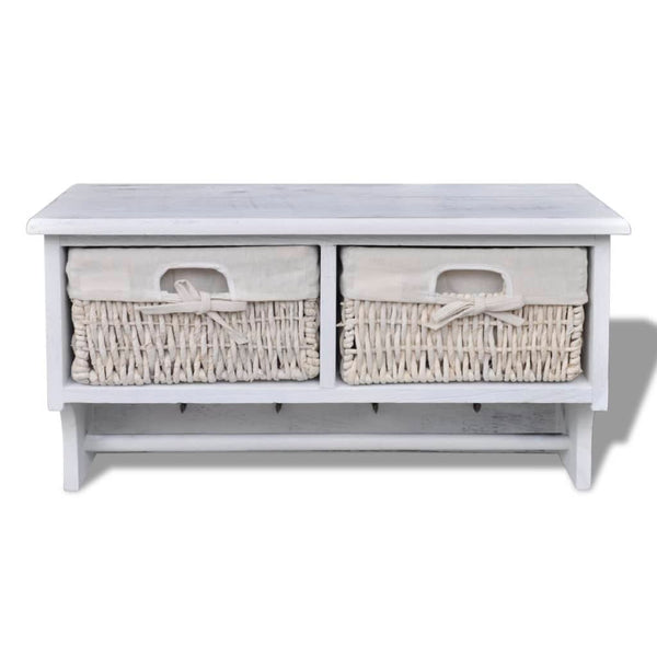 vidaXL Wall Shelf White 60x23.5x33 cm Paulownia Wood