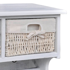 vidaXL Wall Shelf White 60x23.5x33 cm Paulownia Wood