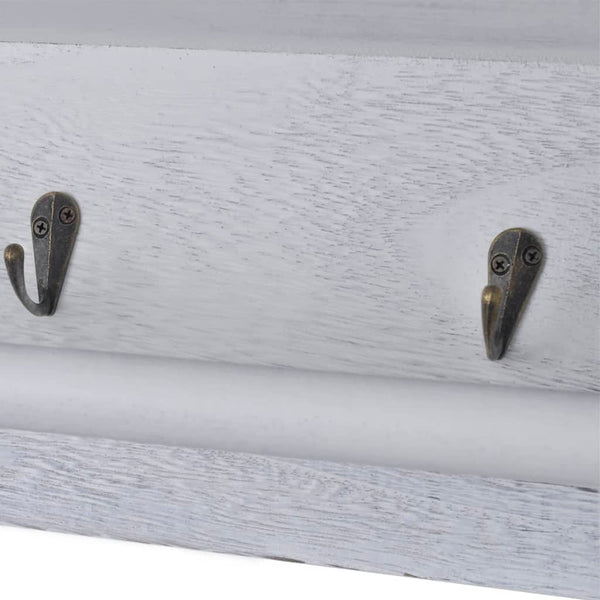 vidaXL Wall Shelf White 60x23.5x33 cm Paulownia Wood