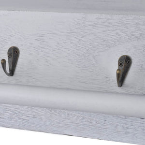 vidaXL Wall Shelf White 60x23.5x33 cm Paulownia Wood