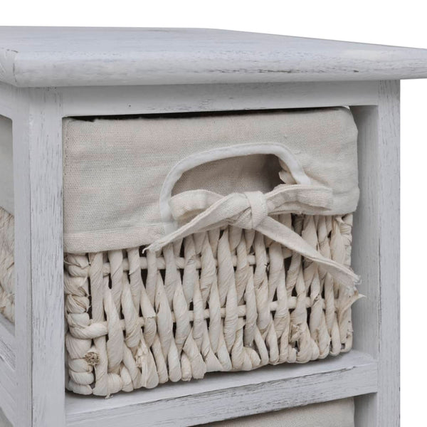 vidaXL Wooden Basket Shelf with 5 Baskets White