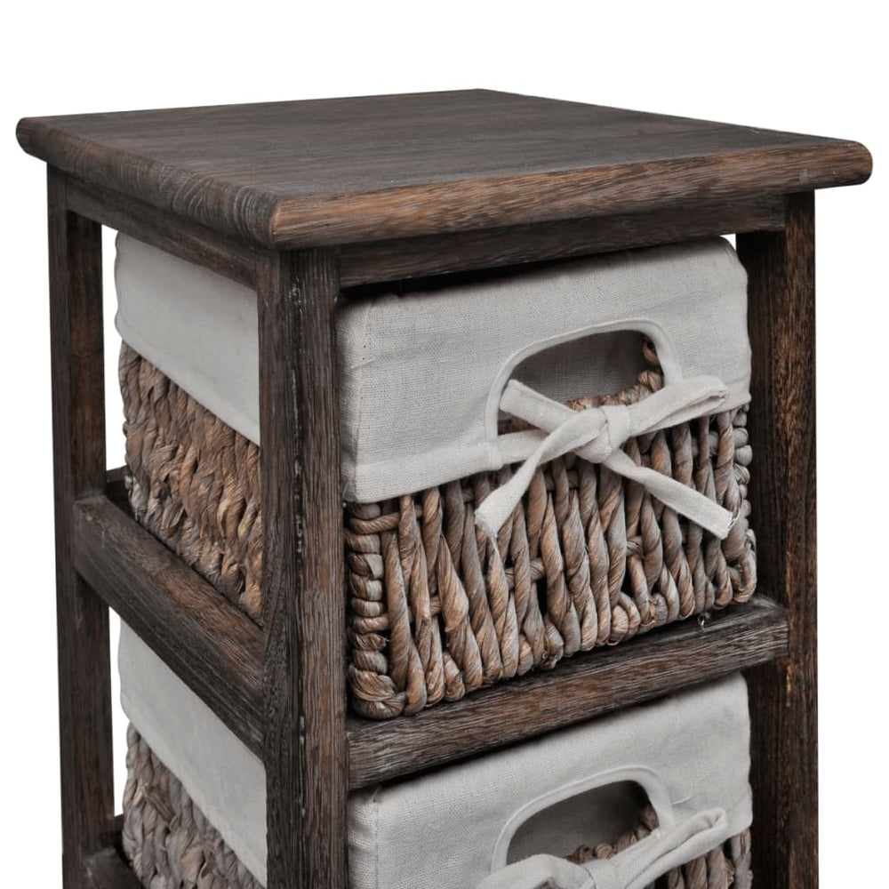 vidaXL Wooden Basket Shelf with 5 Baskets Brown