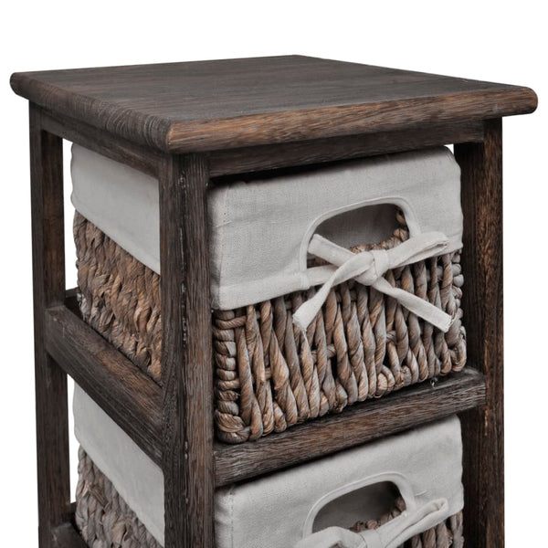 vidaXL Wooden Basket Shelf with 5 Baskets Brown