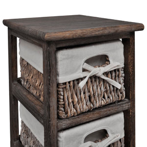 vidaXL Wooden Basket Shelf with 5 Baskets Brown